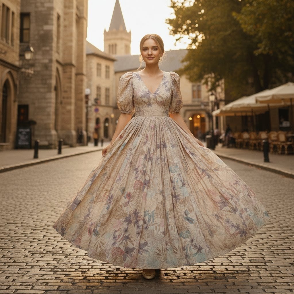 Cotton Printed Gown for Women