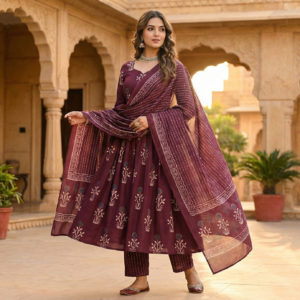 Beautiful Cotton Printed Anarkali Set for Women