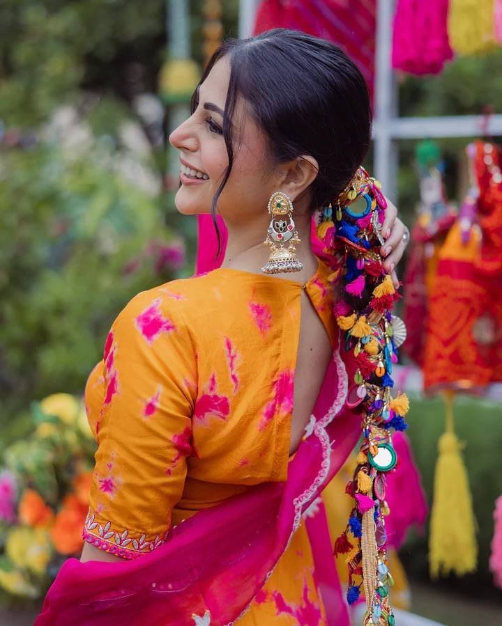 Elegant French Crepe Printed Kurta with Plazzo & Organza Dupatta